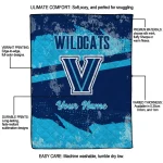 personalized villanova wildcats brushstroke layers navy quilt blanket best selling