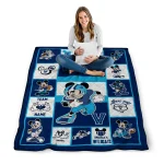 personalized villanova wildcats mickey crimson navy white quilt blanket best selling