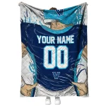 personalized villanova wildcats player sketch navy gray quilt blanket best selling