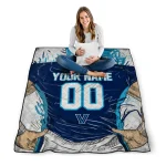 personalized villanova wildcats player sketch navy gray quilt blanket best selling