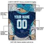 personalized villanova wildcats player sketch navy gray quilt blanket best selling