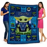 personalized villanova wildcats yody baby pattern navy quilt blanket best selling