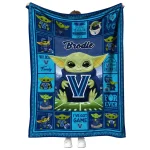 personalized villanova wildcats yody baby pattern navy quilt blanket best selling