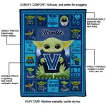personalized villanova wildcats yody baby pattern navy quilt blanket best selling