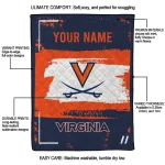 personalized virginia cavaliers grunge patch blue white quilt blanket best selling