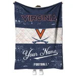 personalized virginia cavaliers hibiscus burst blue white quilt blanket best selling