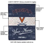 personalized virginia cavaliers hibiscus burst blue white quilt blanket best selling