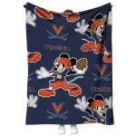 personalized virginia cavaliers mickey football blue quilt blanket best selling