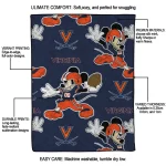 personalized virginia cavaliers mickey football blue quilt blanket best selling