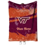 personalized virginia tech hokies brushstroke layers maroon quilt blanket best selling