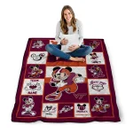 personalized virginia tech hokies mickey crimson maroon white quilt blanket best selling