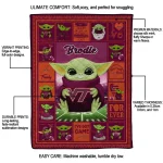 personalized virginia tech hokies yody baby pattern maroon quilt blanket best selling