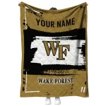 personalized wake forest demon deacons grunge patch gold white quilt blanket best selling