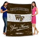personalized wake forest demon deacons hibiscus burst gold white quilt blanket best selling