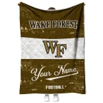 personalized wake forest demon deacons hibiscus burst gold white quilt blanket best selling