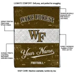 personalized wake forest demon deacons hibiscus burst gold white quilt blanket best selling