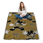 personalized wake forest demon deacons mickey football gold quilt blanket best selling