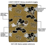 personalized wake forest demon deacons mickey football gold quilt blanket best selling