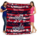 personalized washington capitals layered florals blue white quilt blanket best selling