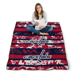 personalized washington capitals layered florals blue white quilt blanket best selling