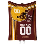personalized washington commanders helmet theme burgundy quilt blanket best selling