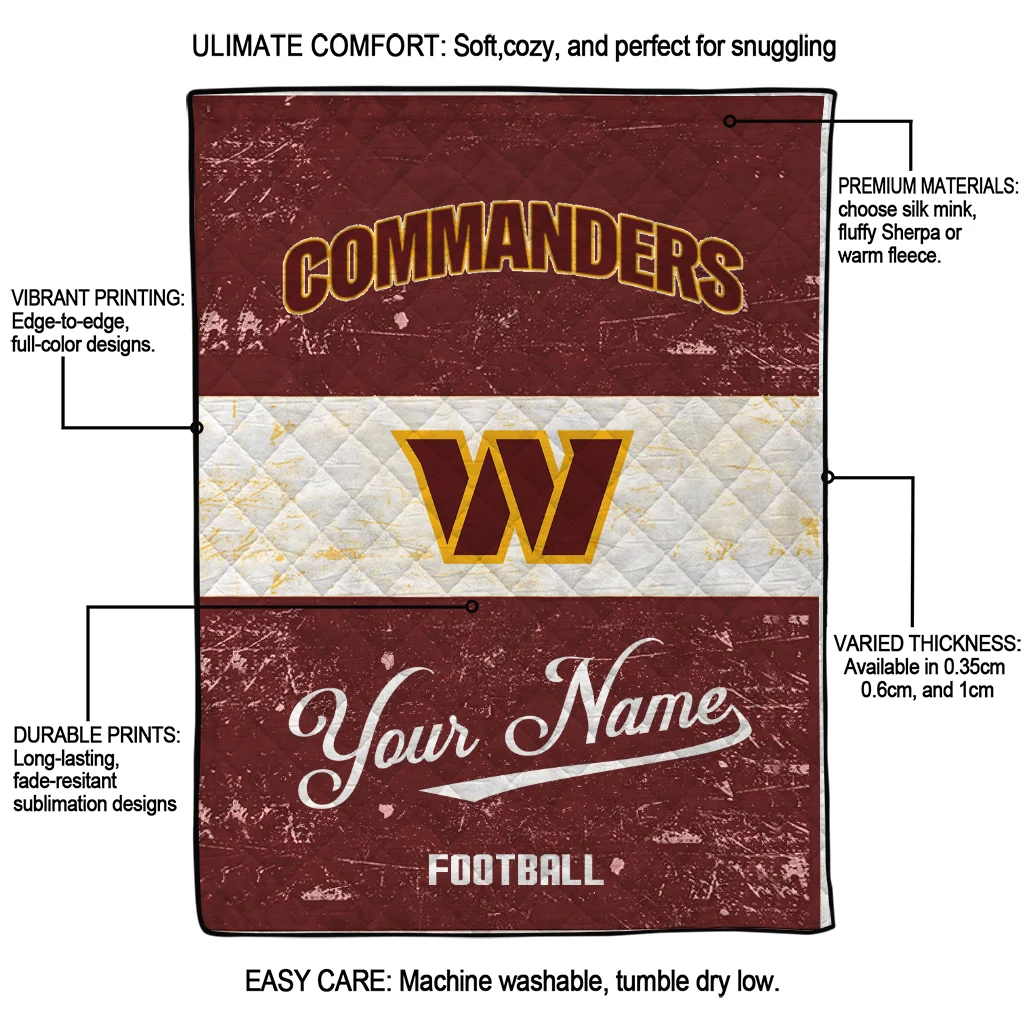 personalized washington commanders hibiscus burst burgundy white quilt blanket latest model personalized washington commanders hibiscus burst burgundy white quilt blanket latest model