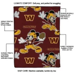 personalized washington commanders mickey football burgundy quilt blanket best selling