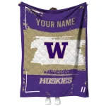 personalized washington huskies grunge patch purple white quilt blanket best selling