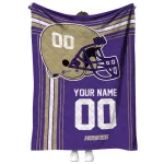 personalized washington huskies helmet theme purple quilt blanket best selling