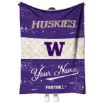 personalized washington huskies hibiscus burst purple white quilt blanket best selling