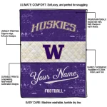 personalized washington huskies hibiscus burst purple white quilt blanket best selling
