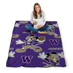 personalized washington huskies mickey football purple quilt blanket best selling