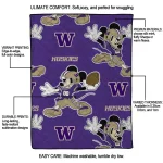 personalized washington huskies mickey football purple quilt blanket best selling