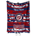 personalized washington nationals layered florals red white quilt blanket best selling