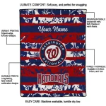 personalized washington nationals layered florals red white quilt blanket best selling