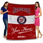 personalized washington nationals snoopy victory red white quilt blanket best selling