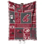 personalized washington state cougars helmet passion crimson quilt blanket best selling