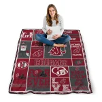 personalized washington state cougars helmet passion crimson quilt blanket best selling