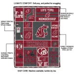 personalized washington state cougars helmet passion crimson quilt blanket best selling