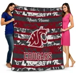 personalized washington state cougars layered florals crimson white quilt blanket best selling