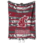 personalized washington state cougars layered florals crimson white quilt blanket best selling