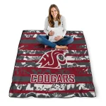 personalized washington state cougars layered florals crimson white quilt blanket best selling