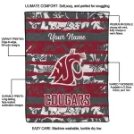 personalized washington state cougars layered florals crimson white quilt blanket best selling
