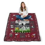 personalized washington state cougars snoopy coach crimson quilt blanket best selling