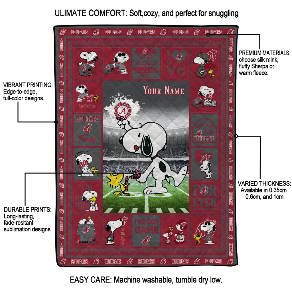 personalized washington state cougars snoopy coach crimson quilt blanket latest model personalized washington state cougars snoopy coach crimson quilt blanket latest model