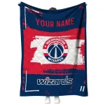 personalized washington wizards grunge patch blue white quilt blanket best selling