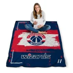 personalized washington wizards grunge patch blue white quilt blanket best selling