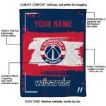 personalized washington wizards grunge patch blue white quilt blanket best selling