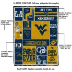 personalized west virginia mountaineers helmet passion blue quilt blanket best selling