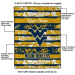 personalized west virginia mountaineers layered florals blue white quilt blanket best selling